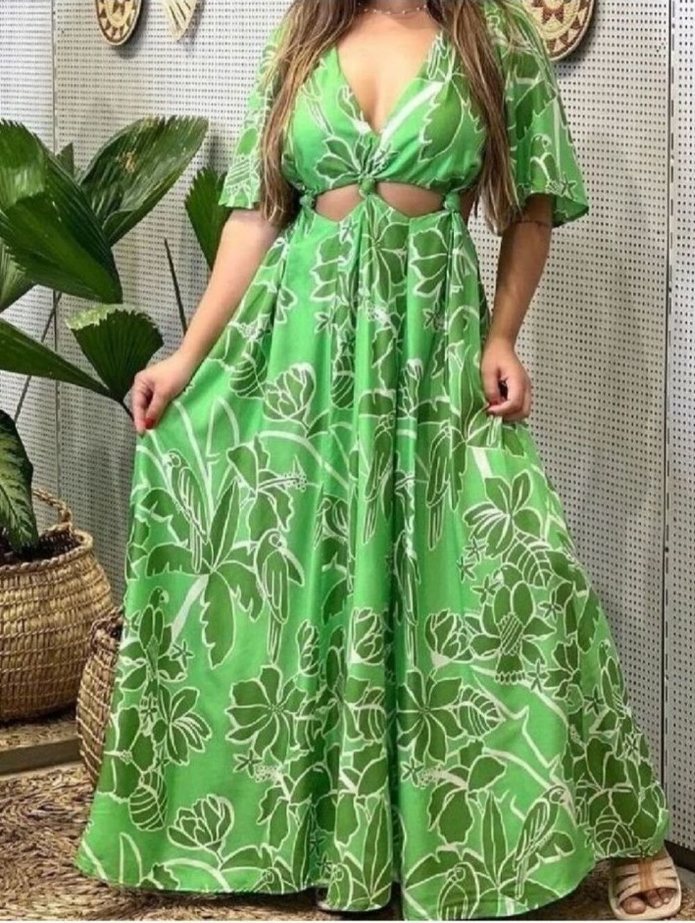 FARM Rio Natureza Linda Maxi Dress Size S/M